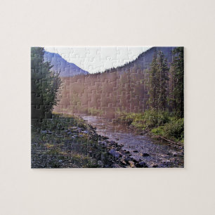 Zonsopgang Cameron Creek Waterton Park, Canada Legpuzzel