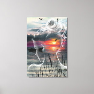 Zonsopgang Dame - Natuur - Origineel Kunstschilder Canvas Afdruk