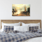 Zonsopgang door nevel van Joseph Turner Canvas Afdruk (Insitu (Slaapkamer))