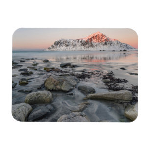 Zonsopgang Flakstad en Skagsanden Beach Magneet
