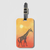 Zonsopgang Giraffe Bagagelabel (Voorkant (verticaal))