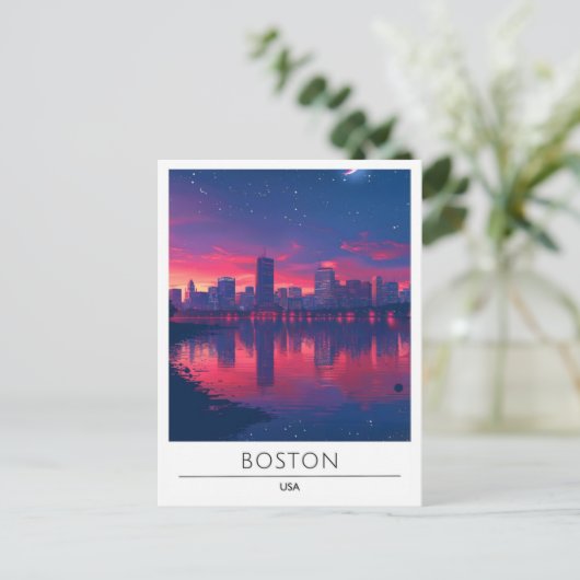 Zonsopgang in Boston Massachusetts Verenigde State Briefkaart (Staand voorkant)