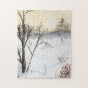 Zonsopgang in de winter legpuzzel