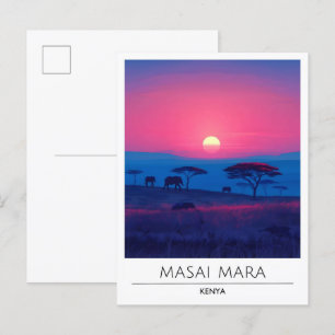 Zonsopgang in Masai Mara Kenia Reizen Briefkaart