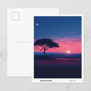 Zonsopgang in Masai Mara Kenia Reizen Briefkaart