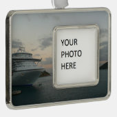 Zonsopgang in St. Thomas II Cruise Landschap Verzilverd Kader Ornament (Rechts)
