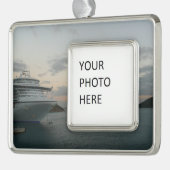 Zonsopgang in St. Thomas II Cruise Landschap Verzilverd Kader Ornament (Links)