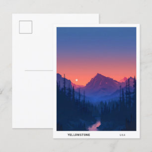 Zonsopgang in Yellowstone USA Reizen Briefkaart