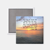 ZONSOPGANG JOHANNES 3:16 INSPIRERENDE FOTO MAGNEET (Voorkant / Achterkant)