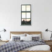 Zonsopgang Landschap Windmolen Faux Window Uitzich Canvas Afdruk (Insitu (Slaapkamer))