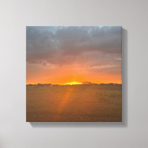 Zonsopgang met regen canvas afdruk