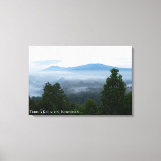 Zonsopgang Morgen Nevel Mist Nevelig Berglandschap Canvas Afdruk