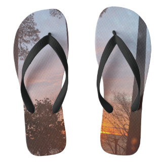 Zonsopgang op de baai flip flop sandalen