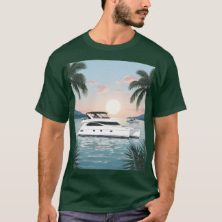 Zonsopgang op de catamaran t-shirt