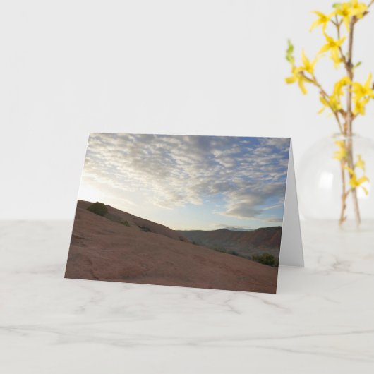 Zonsopgang op het pad naar Delicate Arch Kaart (Gele Bloem)