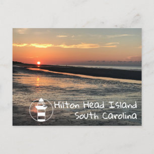 Zonsopgang op het strand   Hilton Head-Briefkaart Briefkaart