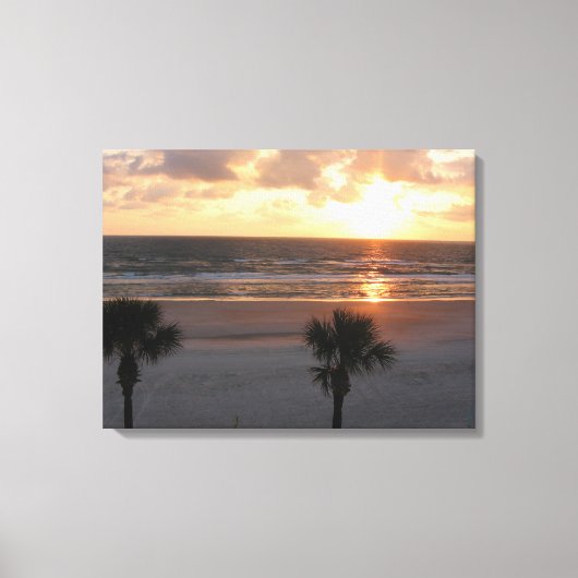 Zonsopgang op het strand Ingewikkeld Canvas (Voorkant)