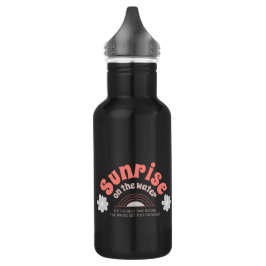 Zonsopgang op het water waterfles