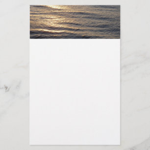 Zonsopgang op kalmerende oceaangolfotografie briefpapier