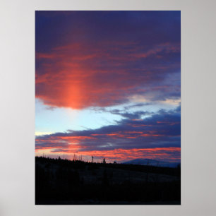 Zonsopgang op Swan Lake Flat Poster