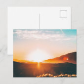 zonsopgang over de berg feestdagenkaart (Voorkant / Achterkant)