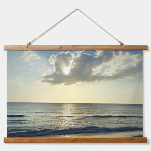 Zonsopgang Rustig Langs de Kust Hangend Wandkleed