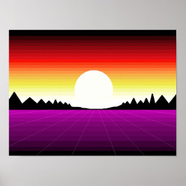 Zonsopgang Vaporwave Poster