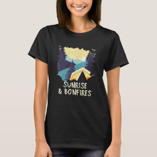 Zonsopgang Vuren Kamperen Zomer Kampeerder Tropisc T-shirt