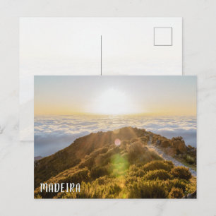 Zonsopgang & Wolken in Madeira, Pico Ruivo reis Briefkaart