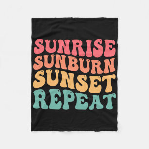 Zonsopgang Zonnebrand Zonsondergang Herhaal Zomer Fleece Deken