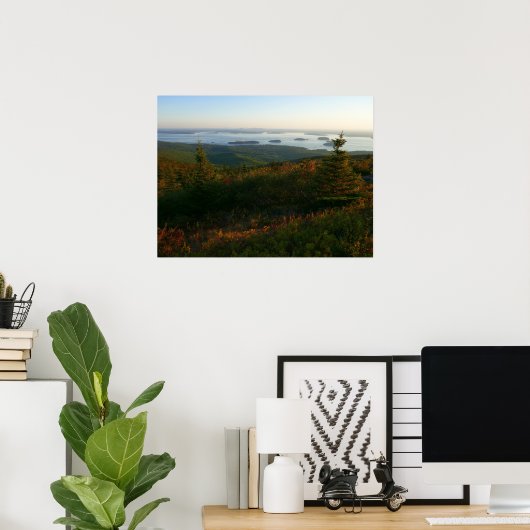 Zonsopkomst bij Cadillac Mountain I Poster (Thuiskantoor)