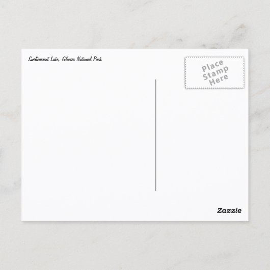 Zonsopkomst bij Swiftcurrent Lake II Briefkaart (Achterkant)