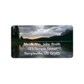 Zonsopkomst bij Swiftcurrent Lake II Etiket (Voorkant)