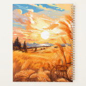 Zonsopkomst boven een tarweveld planner (Achterkant)