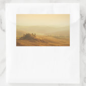 Zonsopkomst boven Toscane rechthoekige sticker (Tas)