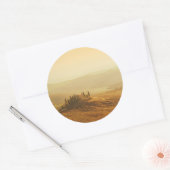 Zonsopkomst boven Toscane ronde sticker (Envelop)
