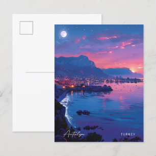 Zonsopkomst in Antalya Turkije Frankrijk Reizen Briefkaart