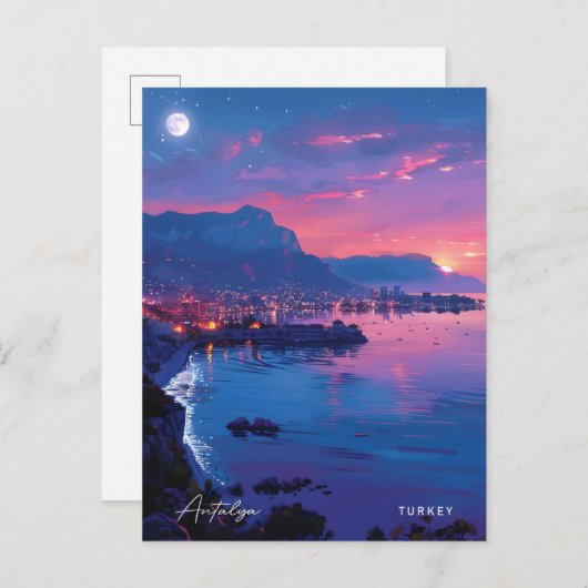 Zonsopkomst in Antalya Turkije Frankrijk Reizen Briefkaart (Voorkant / Achterkant)