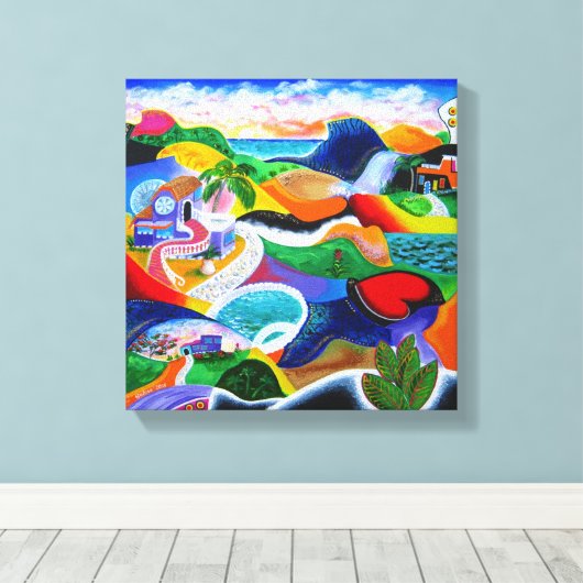 Zonsopkomst in Puerto Rico Canvas Afdruk (Insitu (Houten vloer))