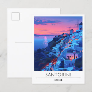 Zonsopkomst in Santorini Griekenland Reizen Briefkaart