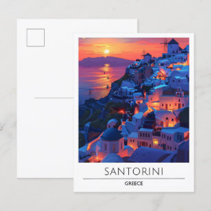 Zonsopkomst in Santorini Griekenland Reizen Briefkaart