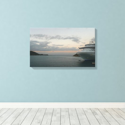 Zonsopkomst in St. Thomas II Cruise Zeegezicht Canvas Afdruk (Insitu (Houten vloer))