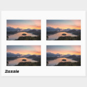 Zonsopkomst over Lake Bled rechthoekige sticker (Vel)