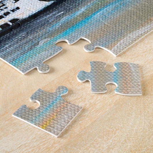 Zonsopkomst veerboot schilderij legpuzzel (Zijkant)