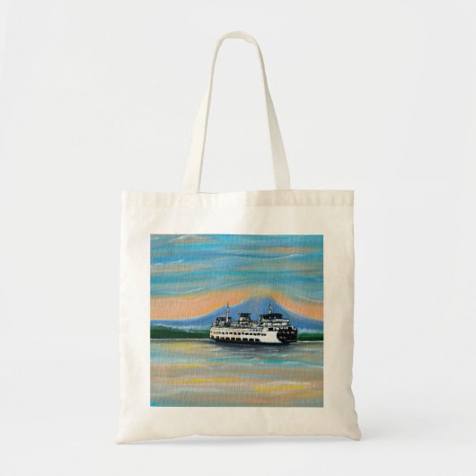 Zonsopkomst veerboot schilderij tote bag (Voorkant)