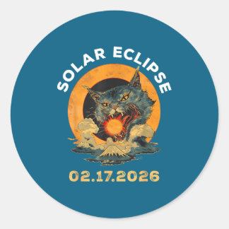 Zonsverduistering 02 17 26 ronde sticker