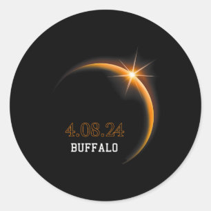 Zonsverduistering 2024 Buffel totaliteit voorjaar Ronde Sticker