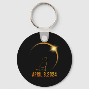 Zonsverduistering 2024 Hond Totaal 1 Sleutelhanger