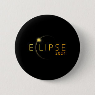 Zonsverduistering 2024 Totale Zonsverduistering 4. Ronde Button 5,7 Cm