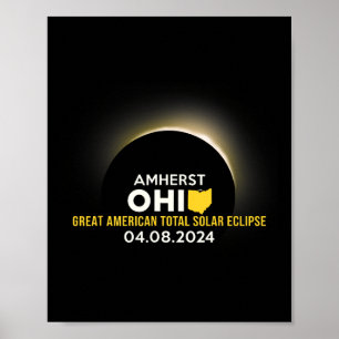Zonsverduistering 2024 Totaliteit 8 april Poster